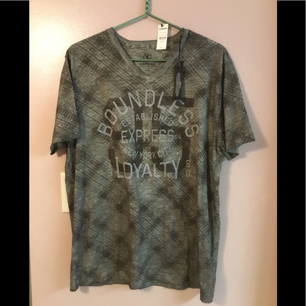 Men's express v neck t shirt, lg, new w/tags